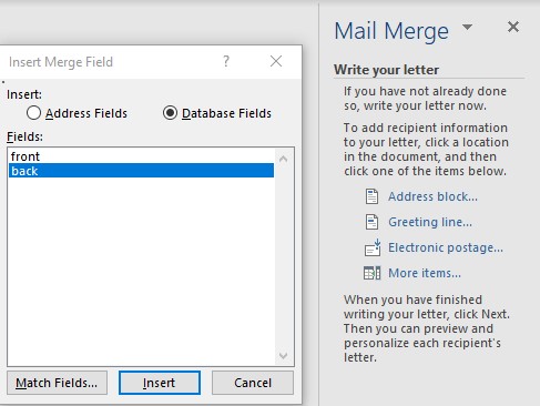 preparing excel spreadsheet for mail merge on mac